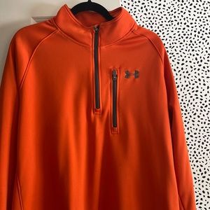 XL Under Armour ColdGear LooseFit Half Zip Burnt Orange